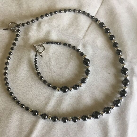 $12 ea or 3/$25. Silvertone and Black Beaded Set - Picture 5 of 5